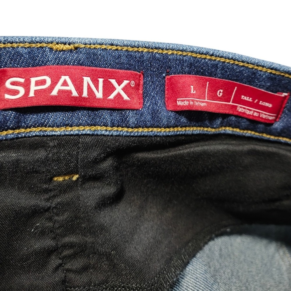 Spanx Mid-Rise 90s Straight Leg Jeans 360 Panel Tummy Control Denim Large Tall - Picture 6 of 7